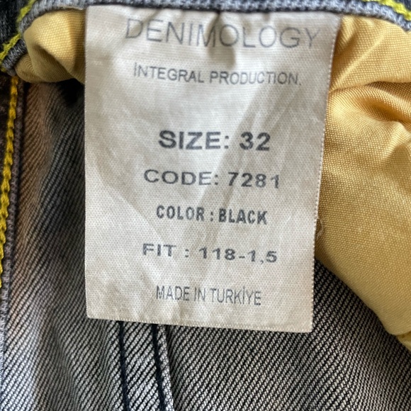 Denimology Mens Jeans Slim Straight Fit Size 32 Dark Grey - Picture 4 of 4